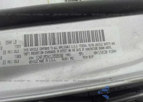 2020 Jeep Cherokee Limited 4X4 from USA, damaged, VIN 1C4PJMDX1LD559192